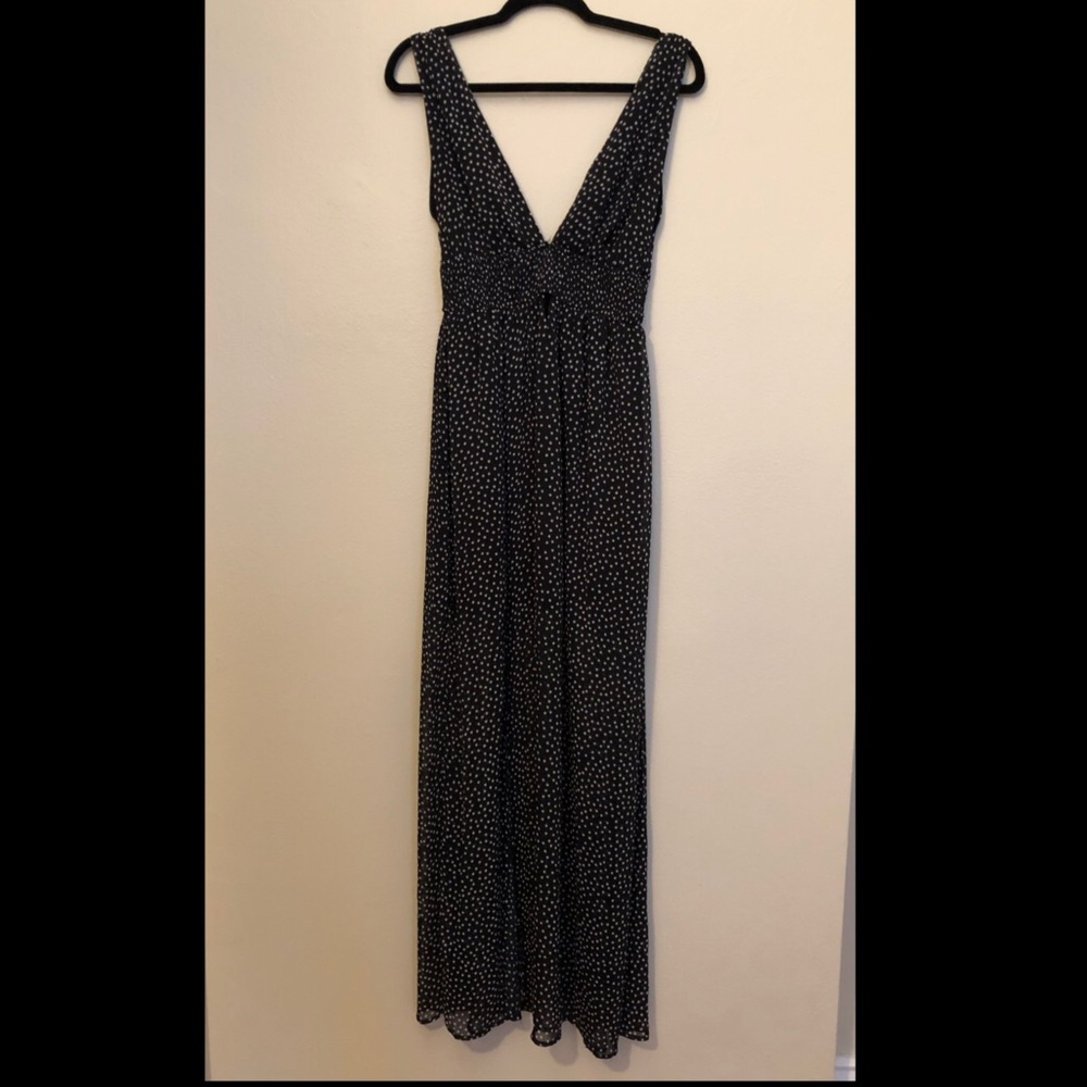 re:named Deep-V Star-printed Maxi Dress